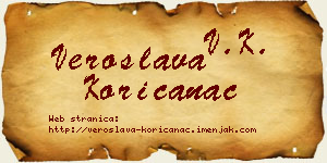Veroslava Korićanac vizit kartica